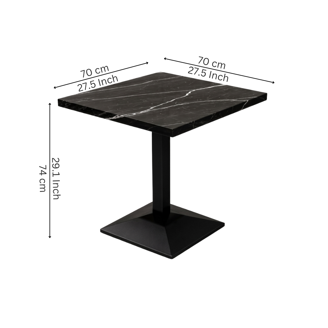 Square Black Granite Café Table