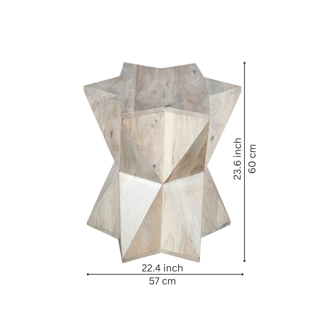 Geometric Pedestal Side Table