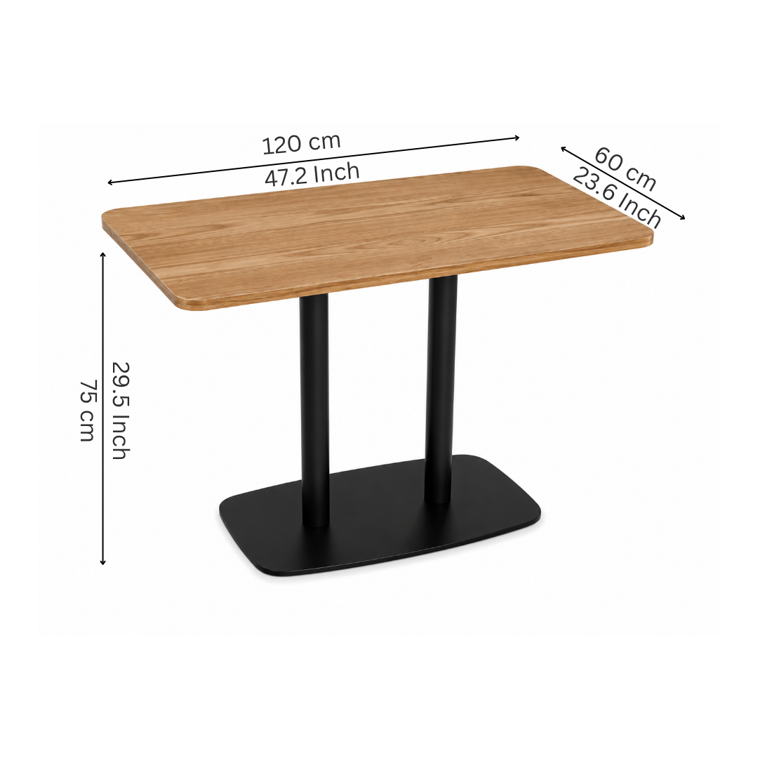 Rectangular Light Oak Café Table