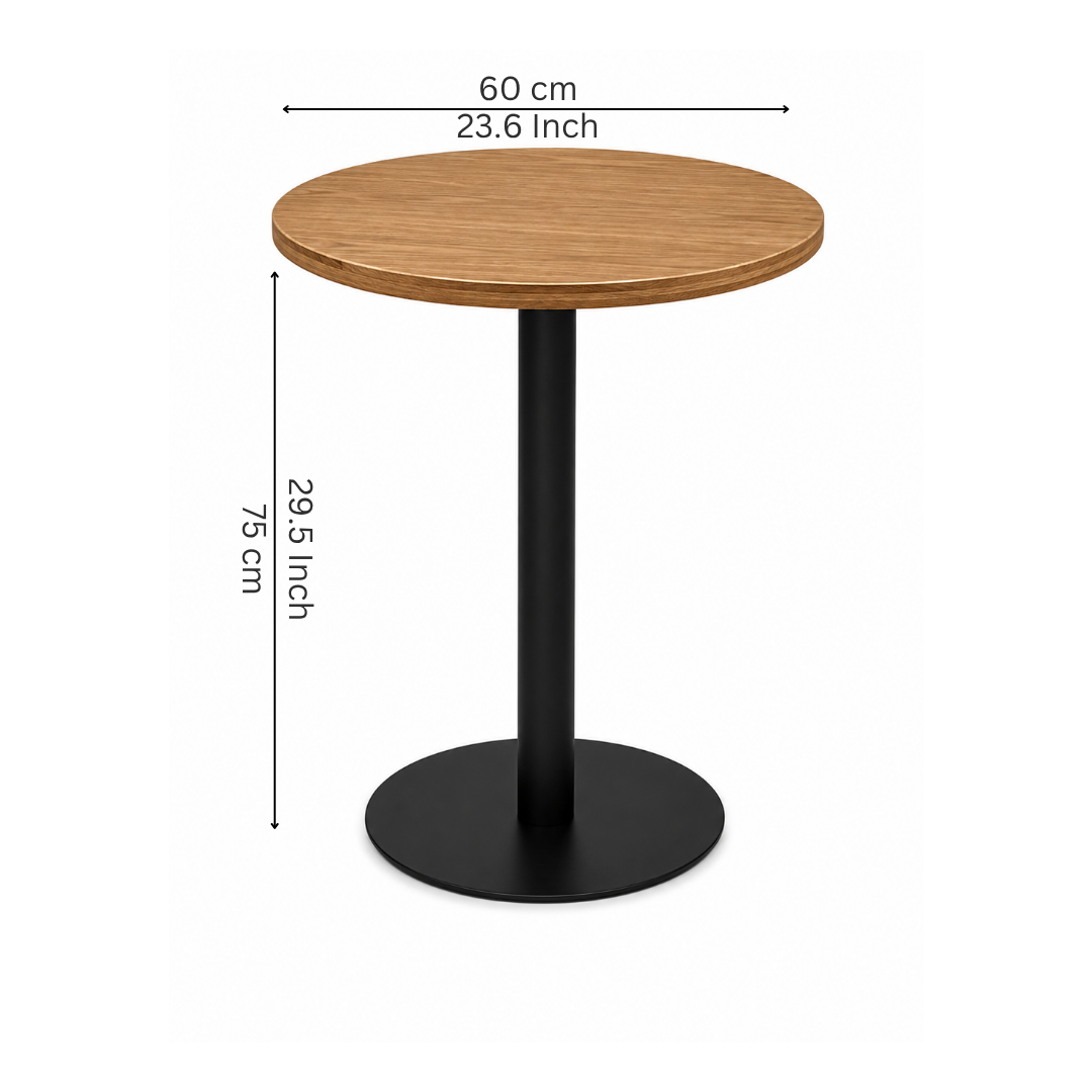 Round Light Oak Café Table