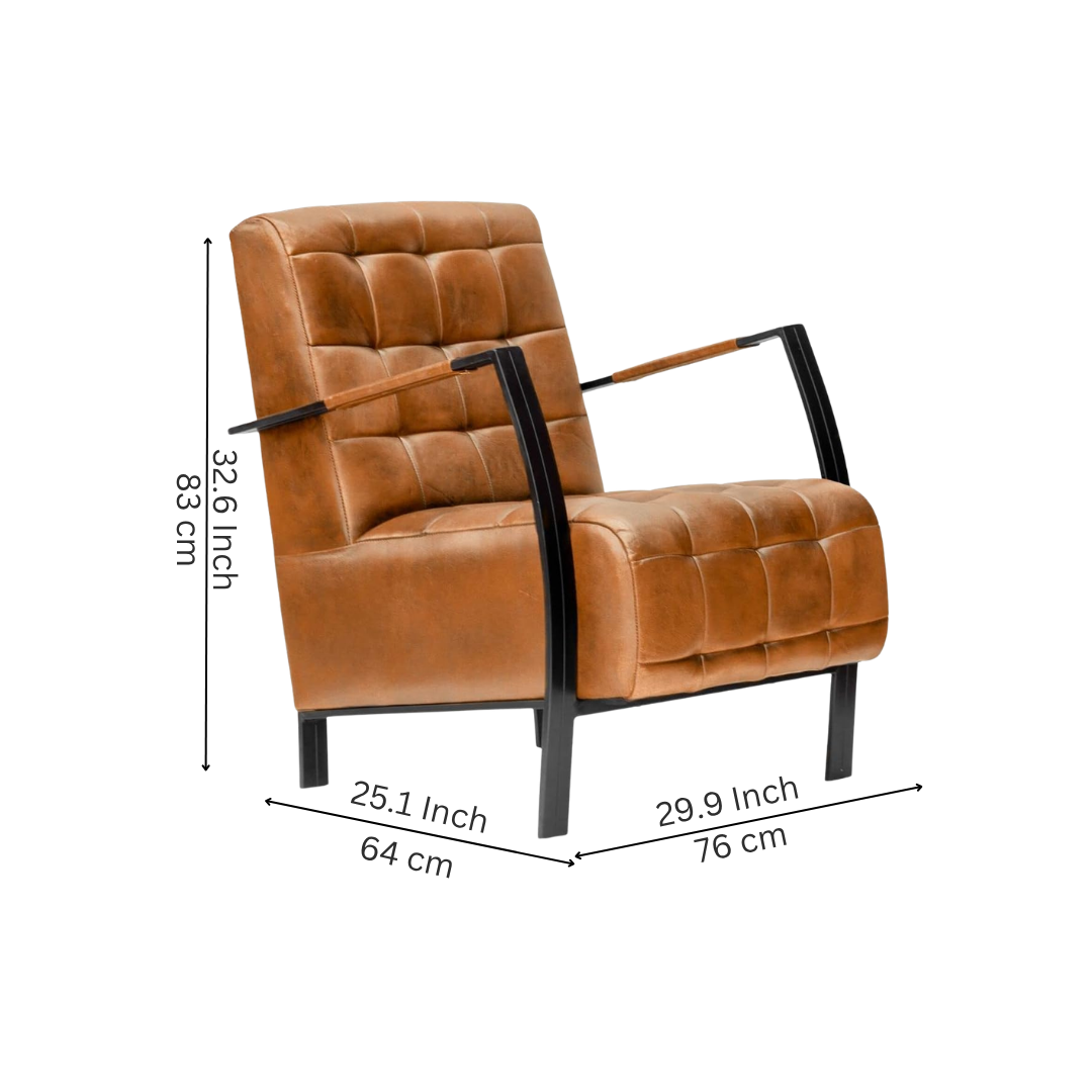 Hudson Tufted Vegan Leather Accent Chair