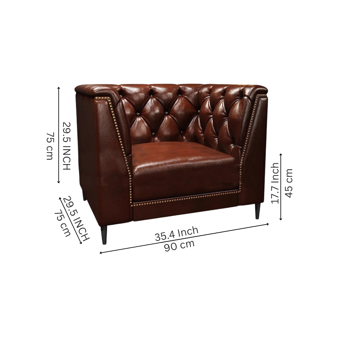 Classic Chesterfield Tufted Vegan Leather Armchair