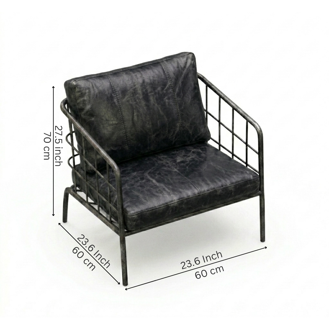 Forge Industrial Metal Grid Accent Chair