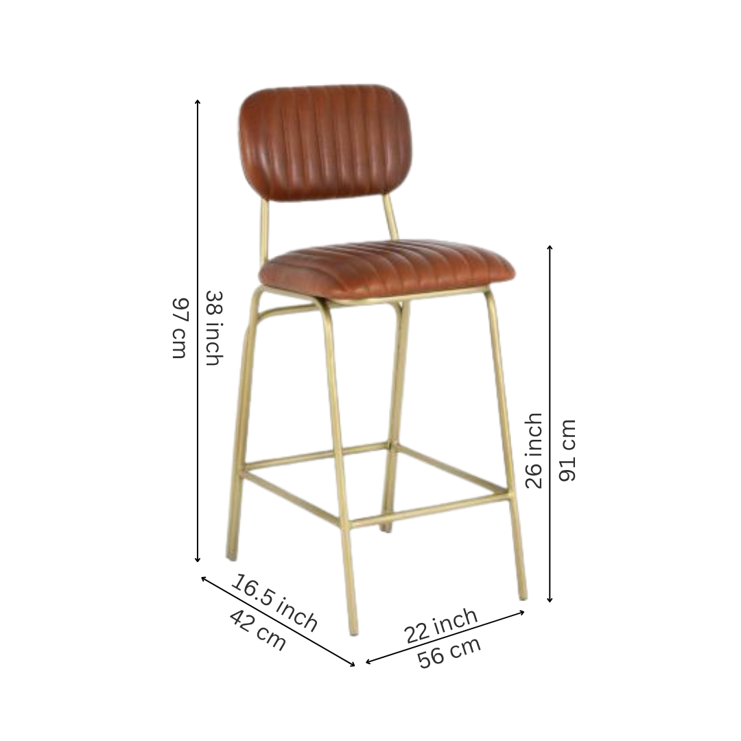 High leather bar stools.