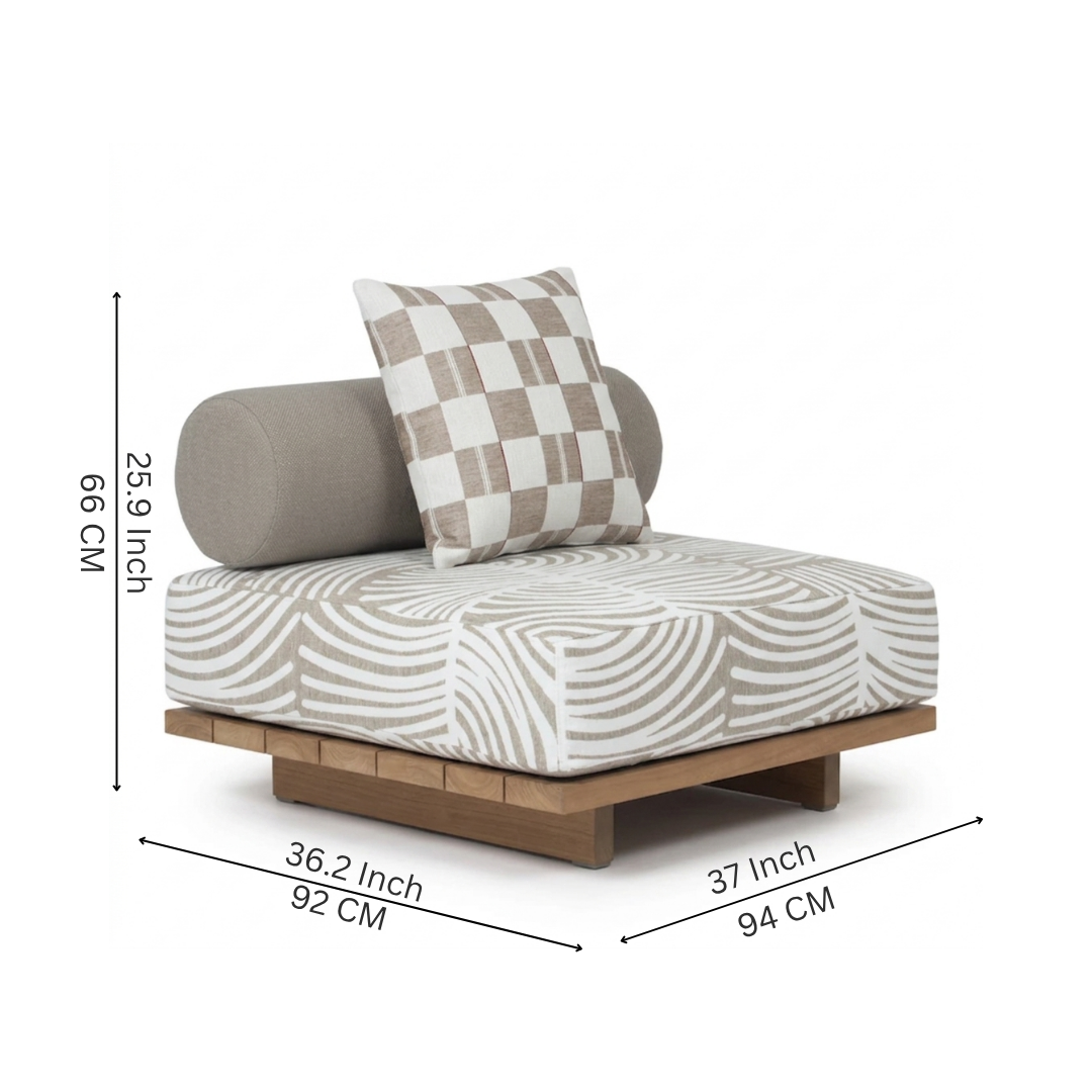Kayan Low-Profile Patterned Daybed with Bolster Support Sofa