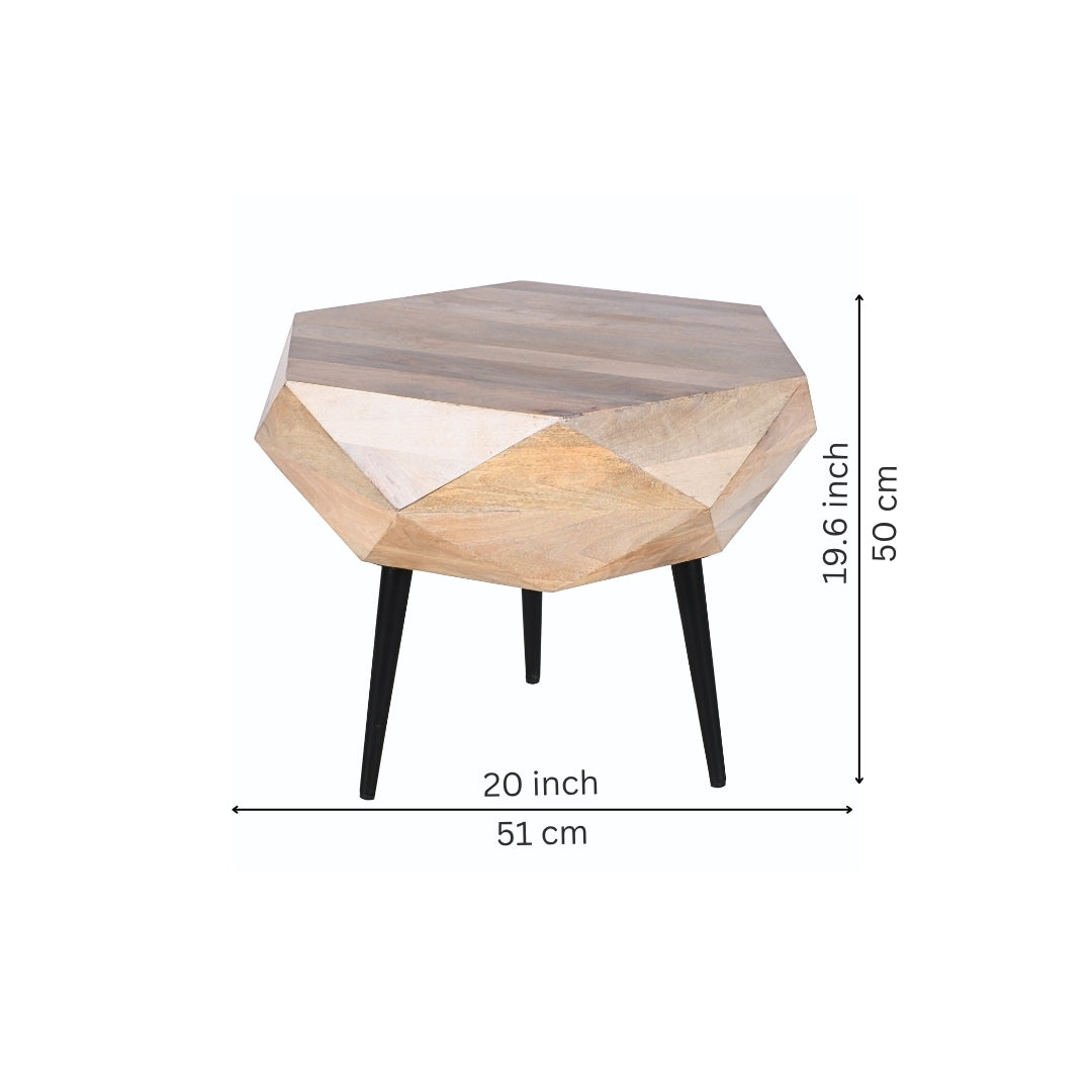Faceted Geometric Wooden Nesting Table Set