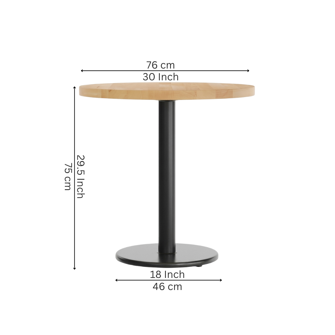 Minimalist Round Oak Café Table