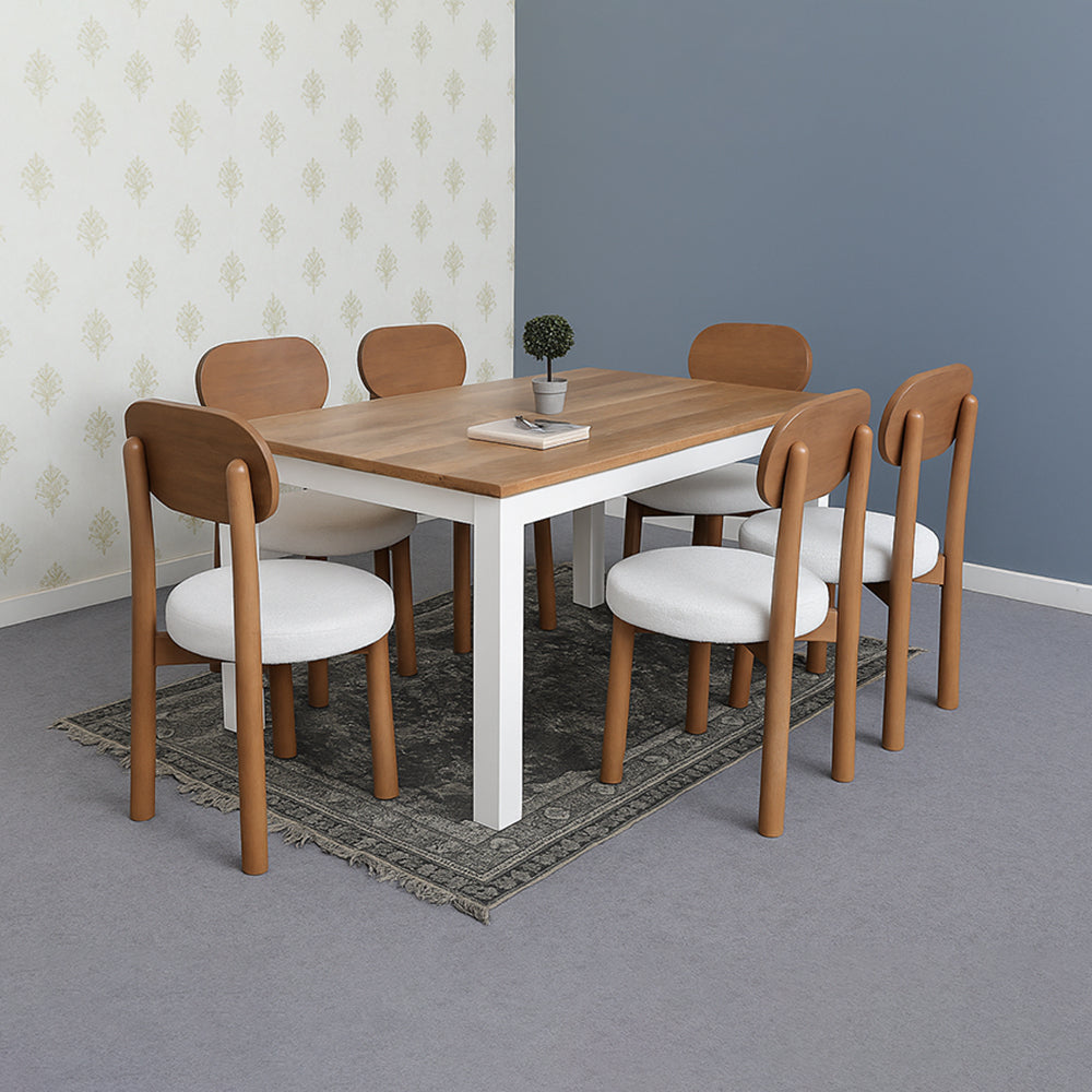 Pure Life Dining Table With 6 Seater Chair
