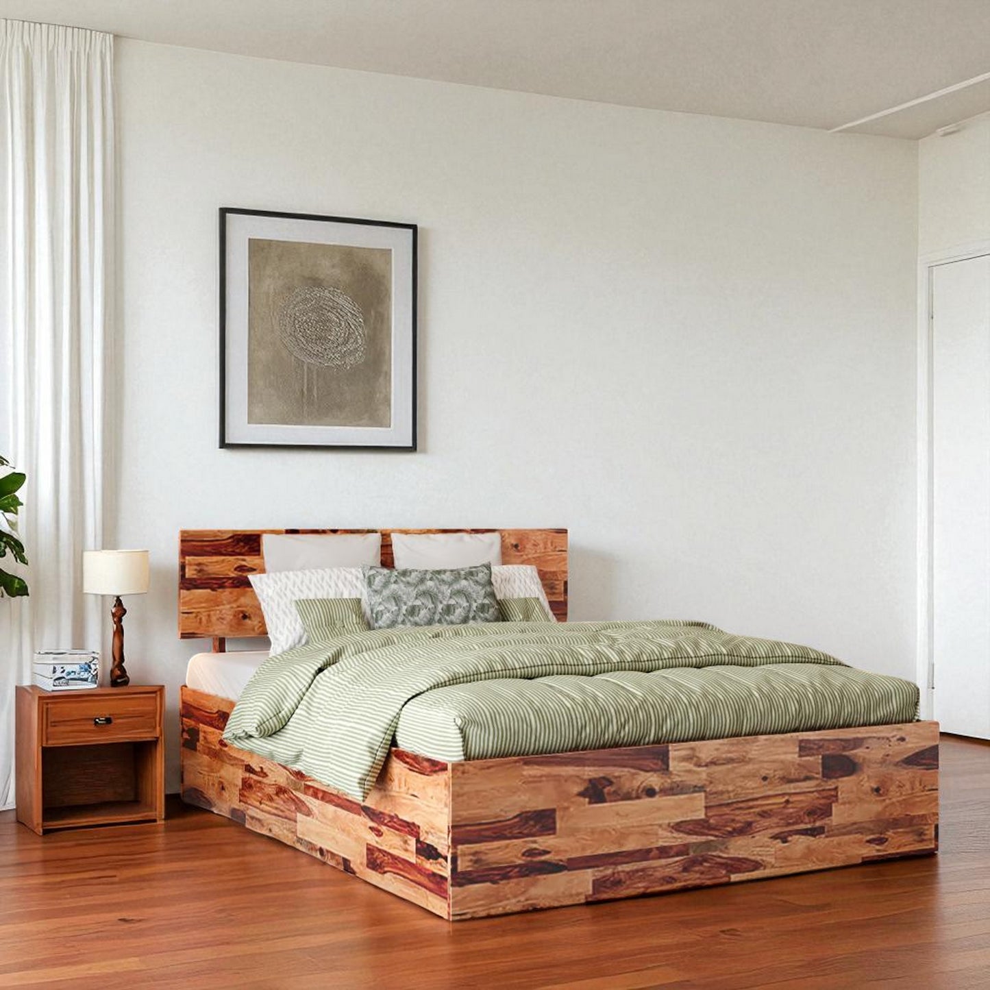 Wood Aura Bed With Storage