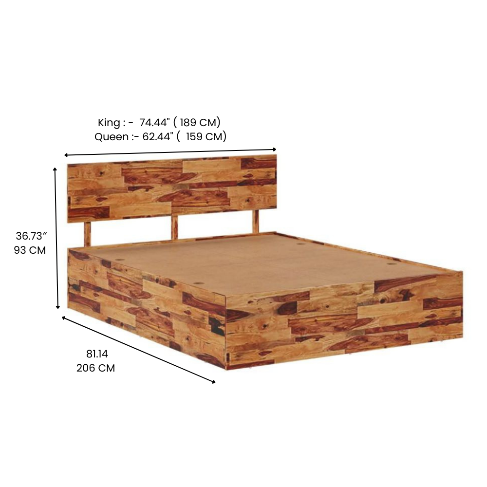 Wood Aura Bed With Storage