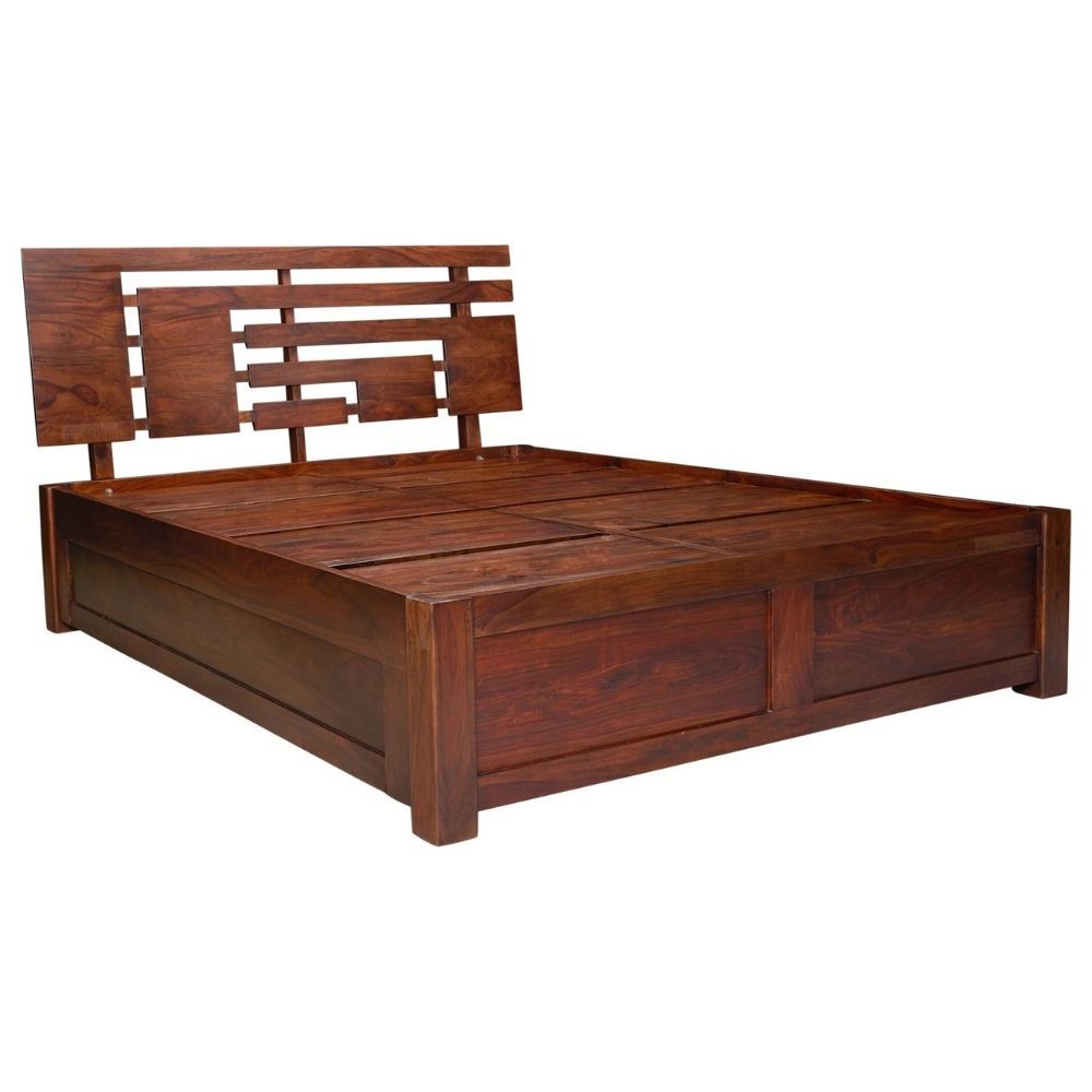 Urban Plank Wood Bed With Storage