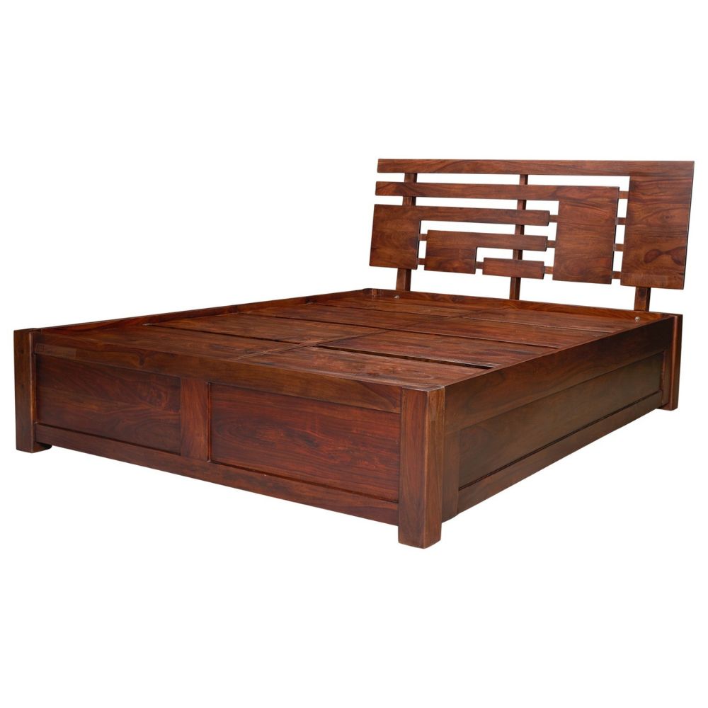 Urban Plank Wood Bed With Storage