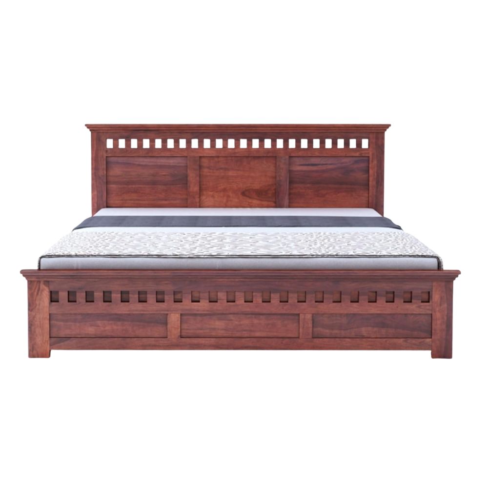 Zen Plank Wood Bed With Storage