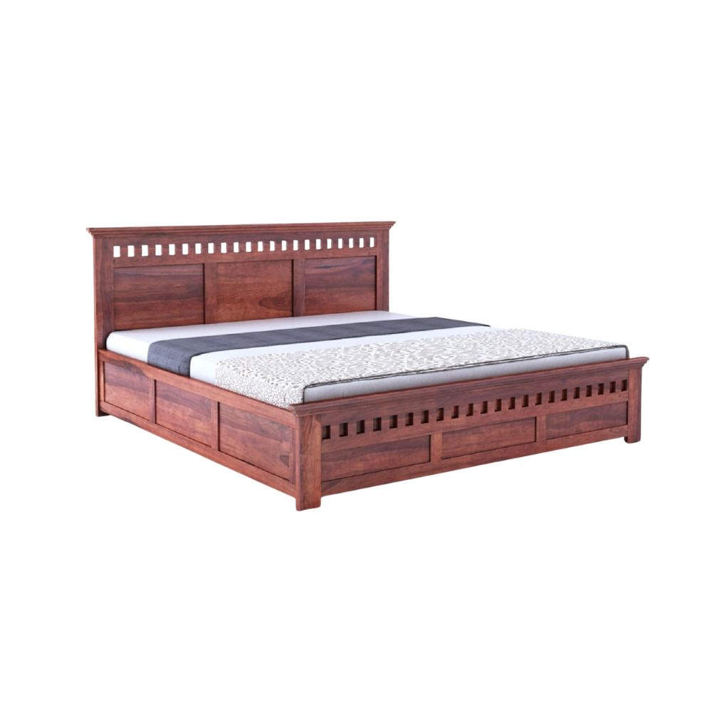Zen Plank Wood Bed With Storage