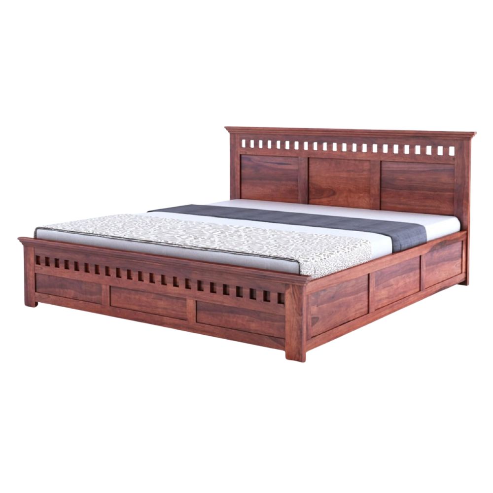 Zen Plank Wood Bed With Storage