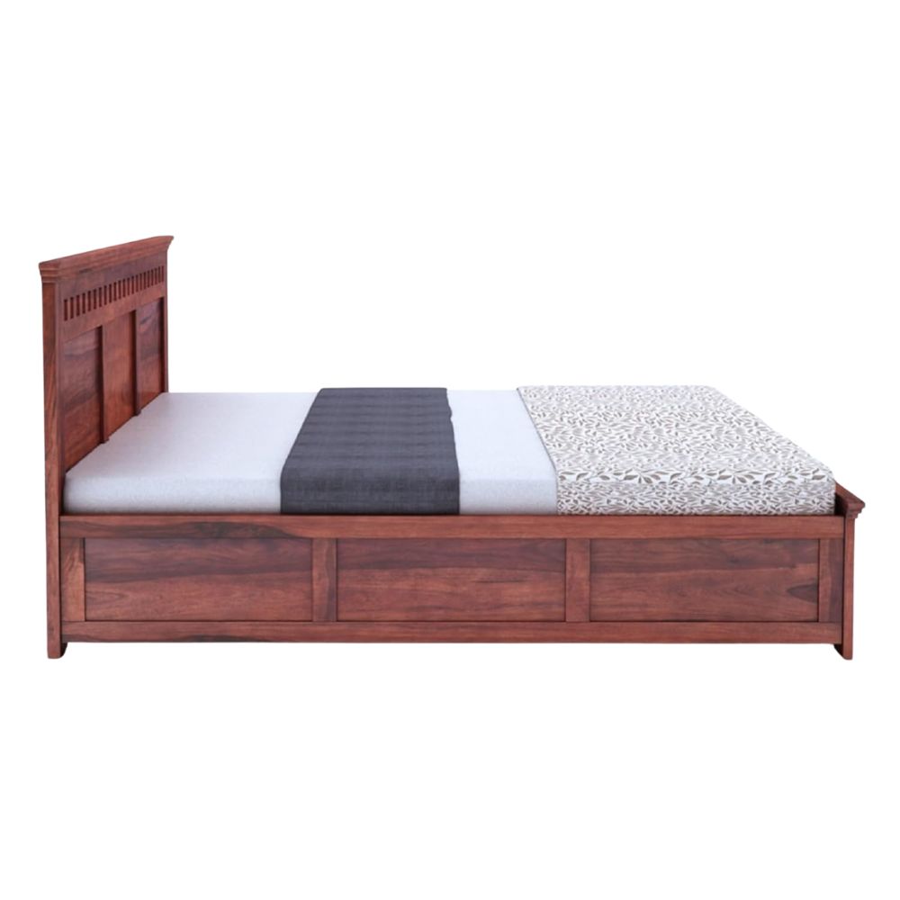 Zen Plank Wood Bed With Storage