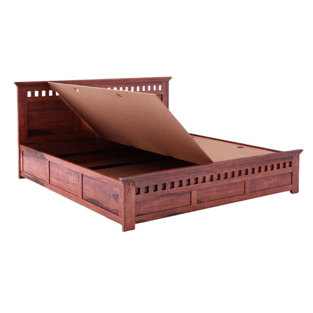 Zen Plank Wood Bed With Storage