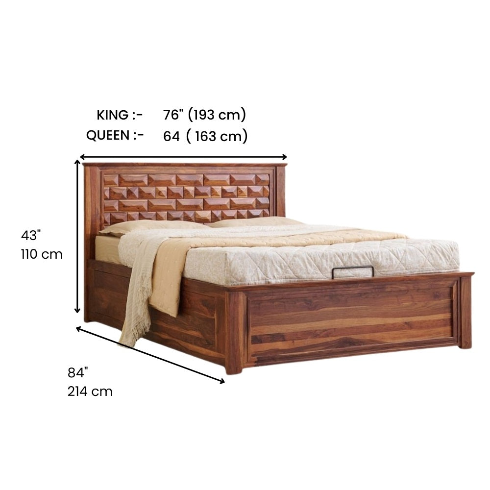 Nestura Wood Bed With Storage