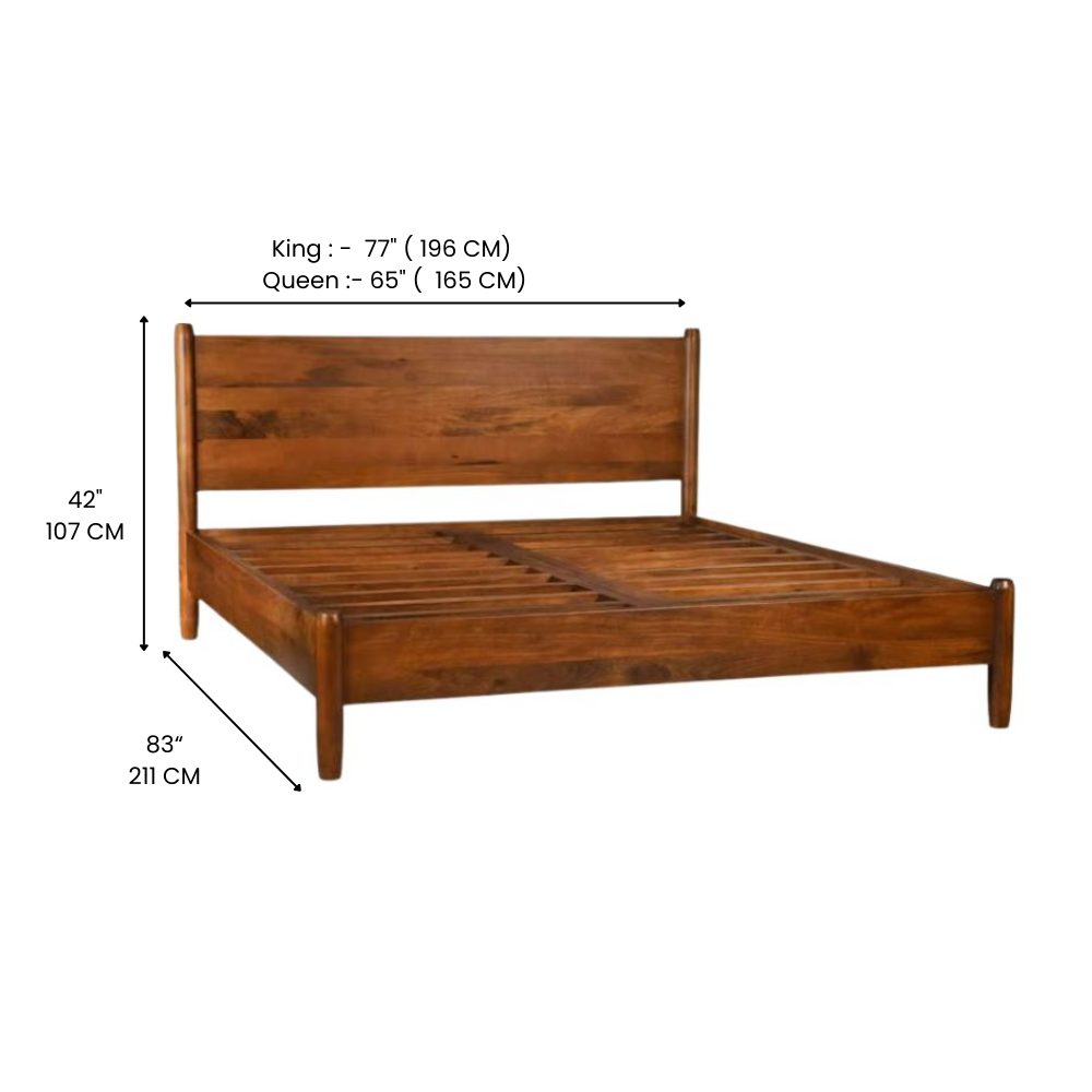 Solid Acacia Wood Bed Frame – Luxury & Durability