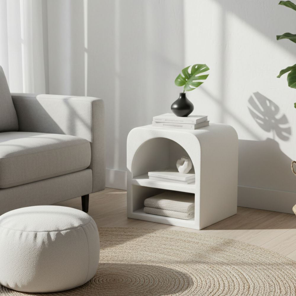Modern Geo Bedside Table | Sleek Storage Nightstand for Bedrooms