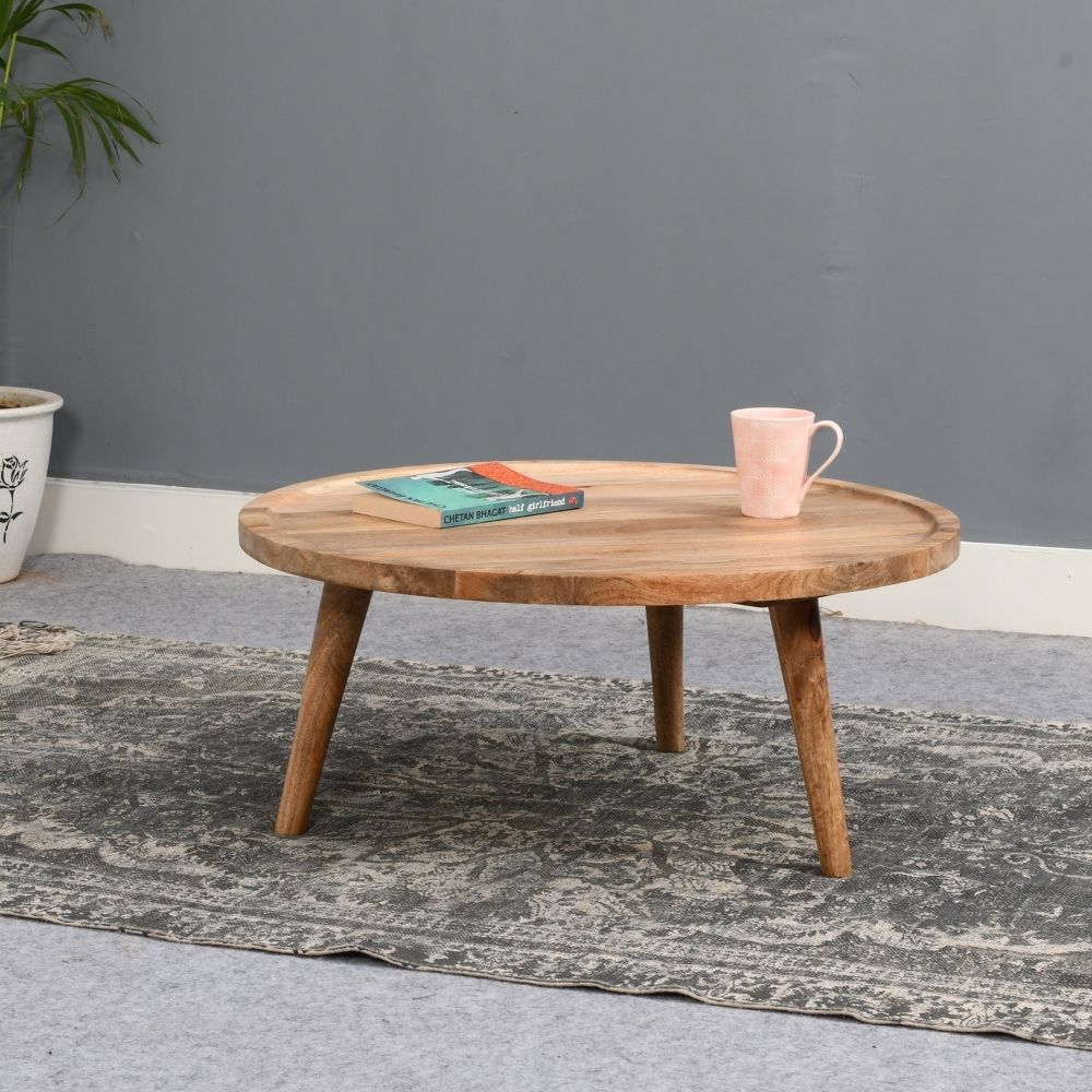 Marlow Light Mango Wood Round Low Coffee Table