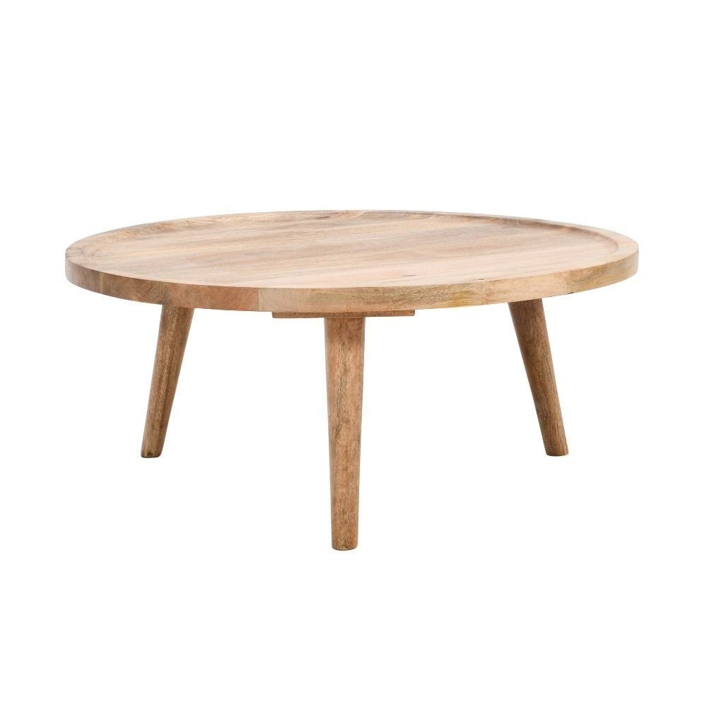 Marlow Light Mango Wood Round Low Coffee Table