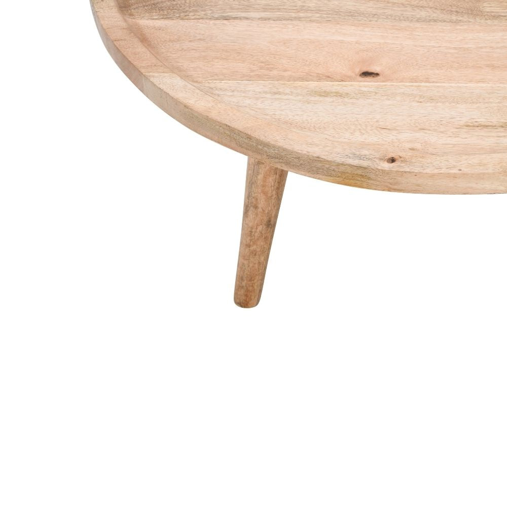 Marlow Light Mango Wood Round Low Coffee Table