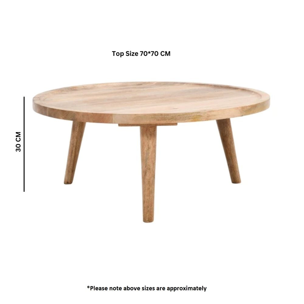 Marlow Light Mango Wood Round Low Coffee Table