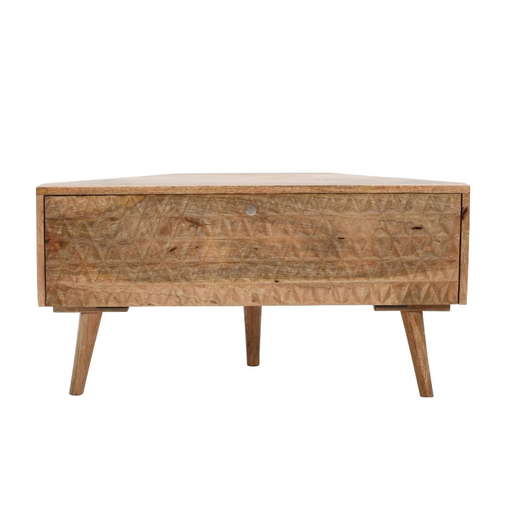 Marlow Light Mango Wood Corner TV Stand