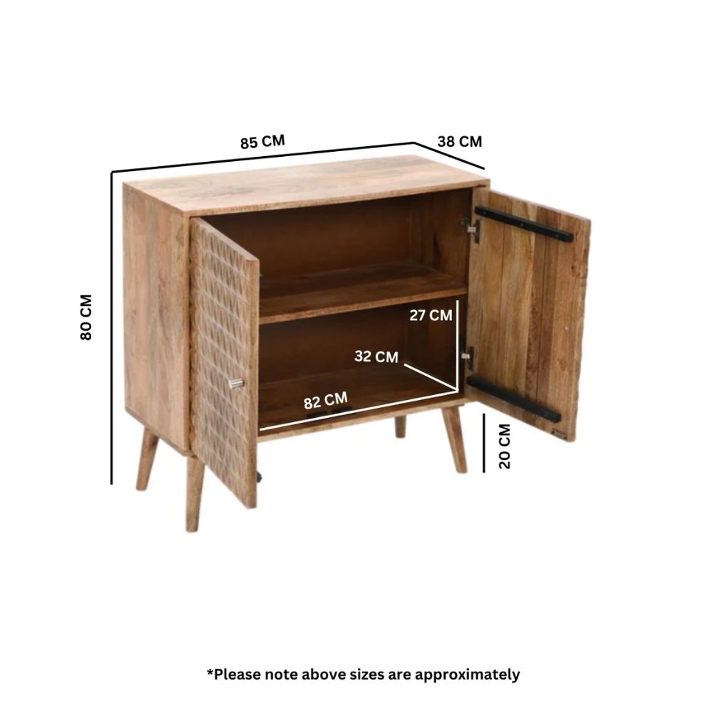 Marlow Light Mango Wood 2 Door Sideboard