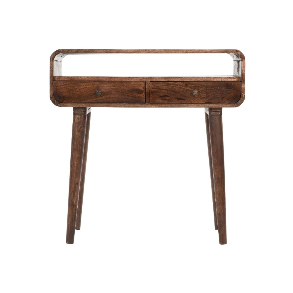 Franklin Dark Mango Wood Console Table with 2 Drawers