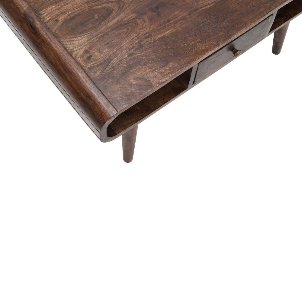 Franklin Dark Mango Wood Coffee Table with Drawer