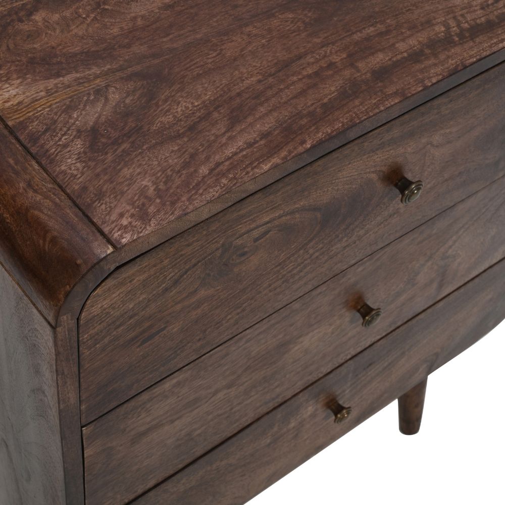 Franklin Dark Mango Wood Chest Of 3 Drawers