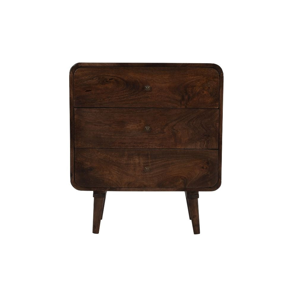 Franklin Dark Mango Wood Chest Of 3 Drawers
