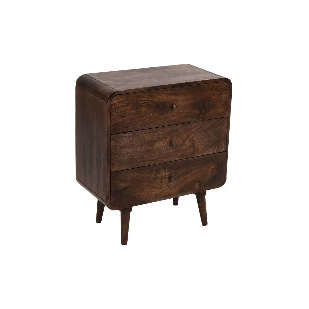 Franklin Dark Mango Wood Chest Of 3 Drawers