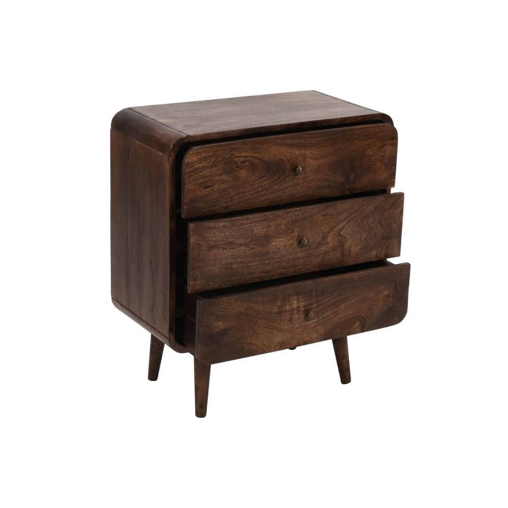 Franklin Dark Mango Wood Chest Of 3 Drawers