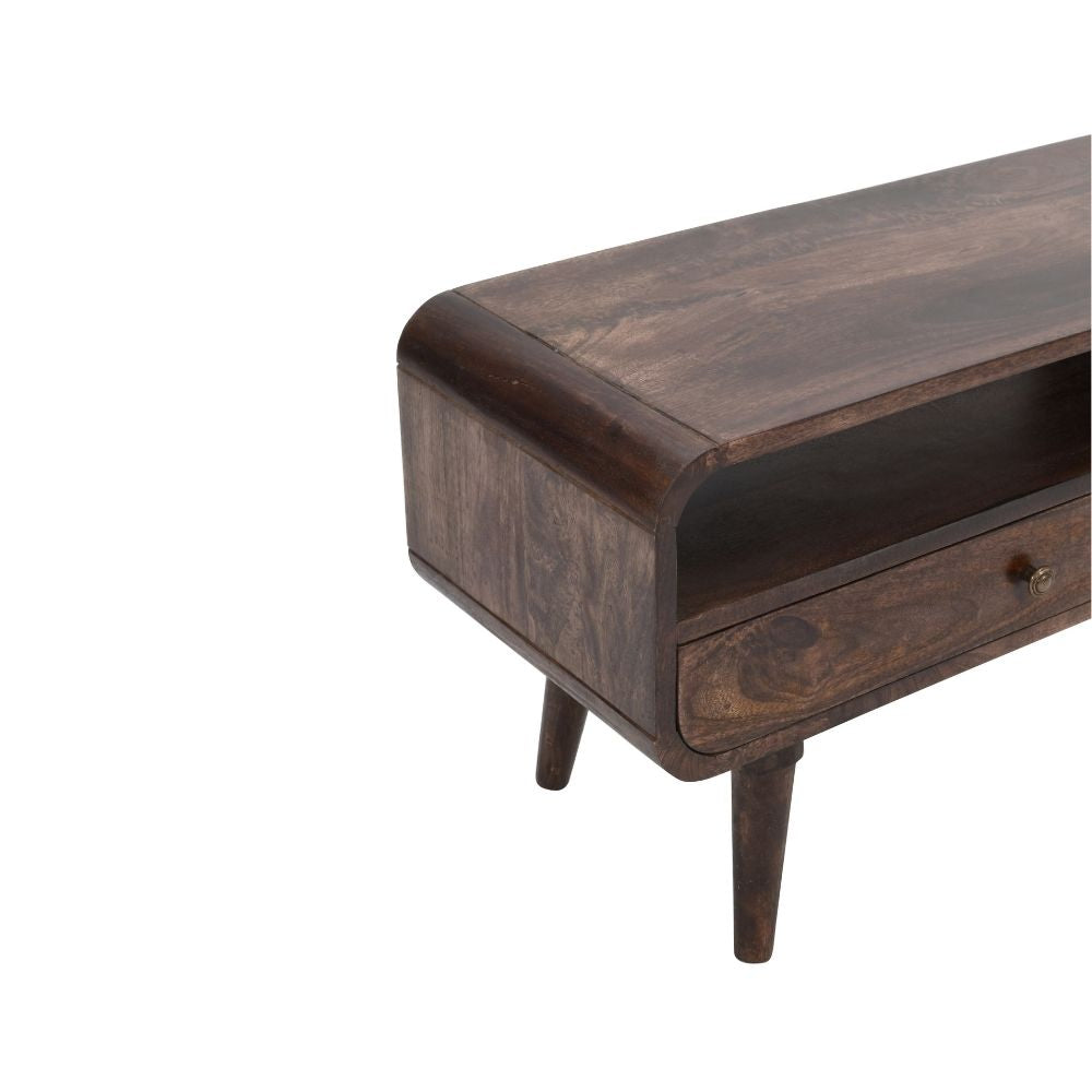 Franklin Dark Mango Wood Large TV Stand with 2 Drawers