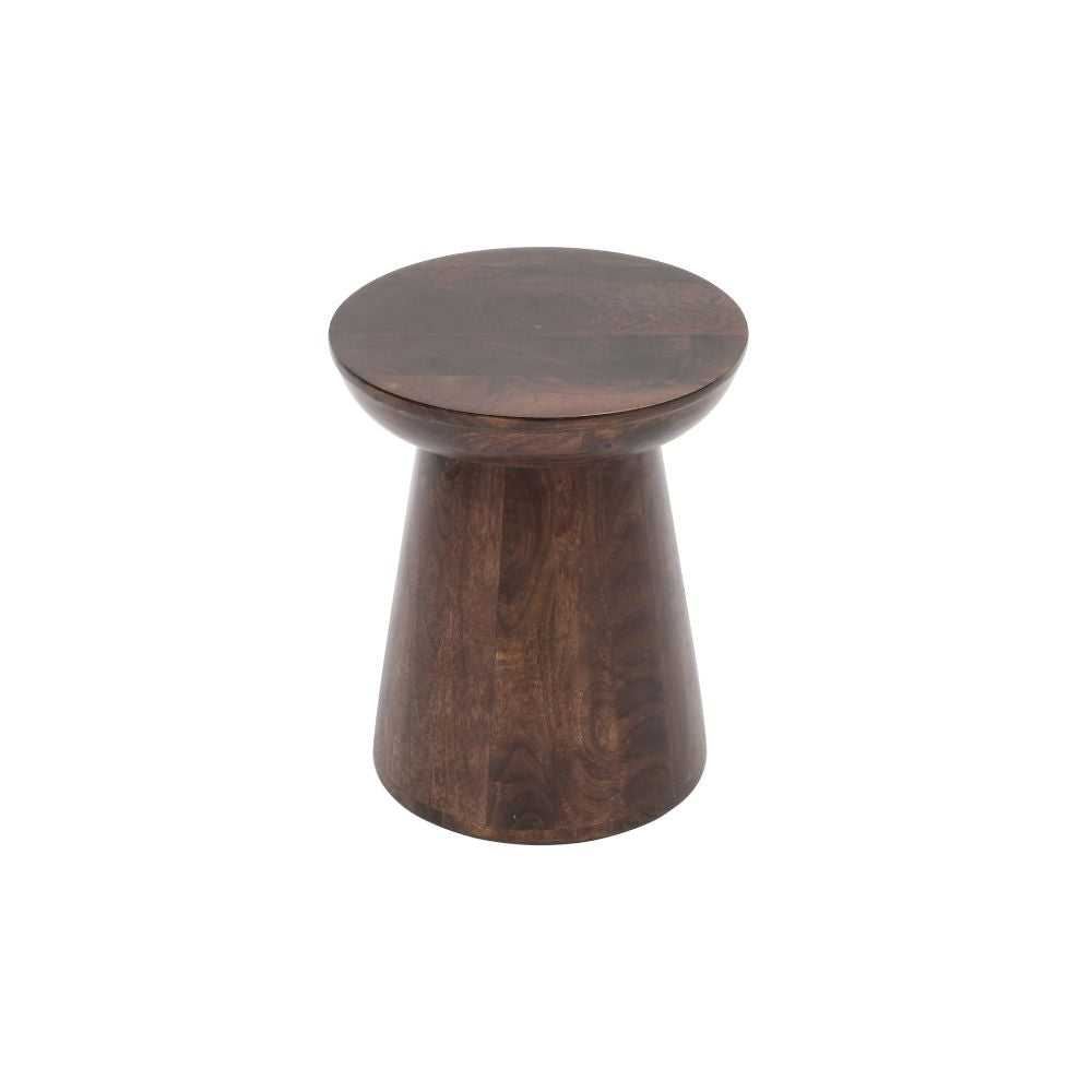 Natural Solid Dark Mango Wood Side Table