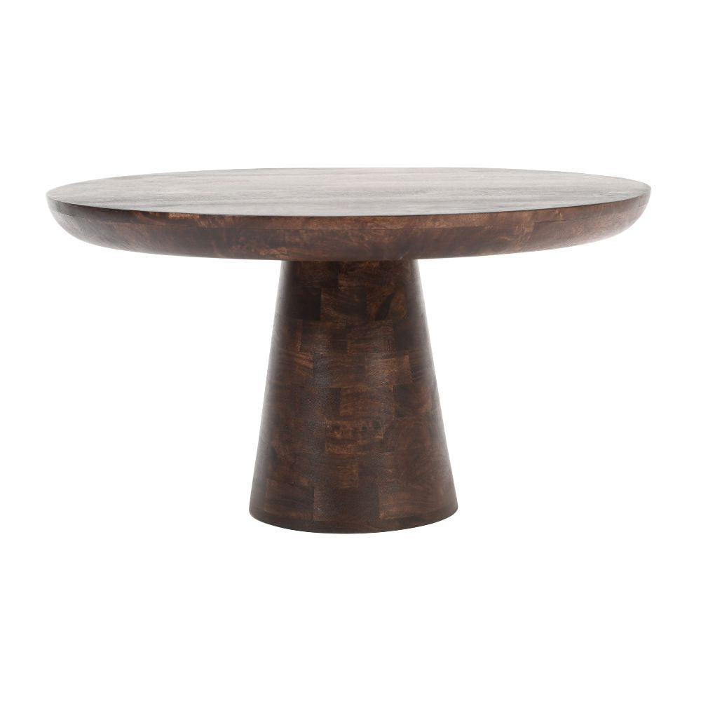 Natural Solid Dark Mango Wood Round Coffee Table