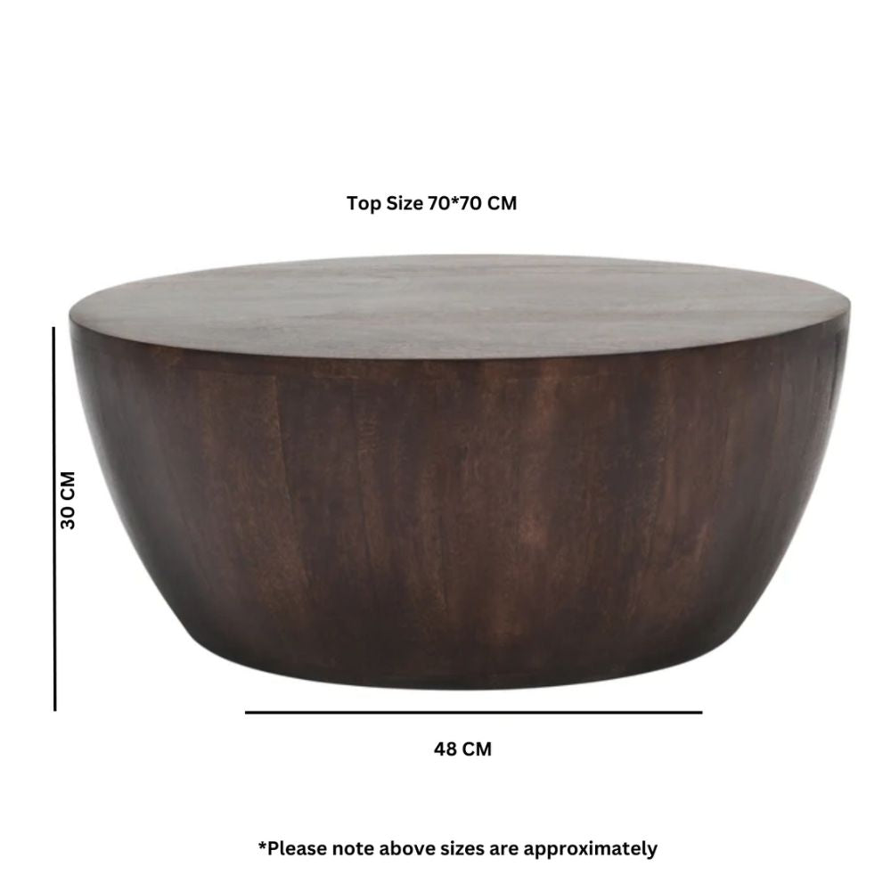 Natural Solid Dark Mango Wood Coffee Table
