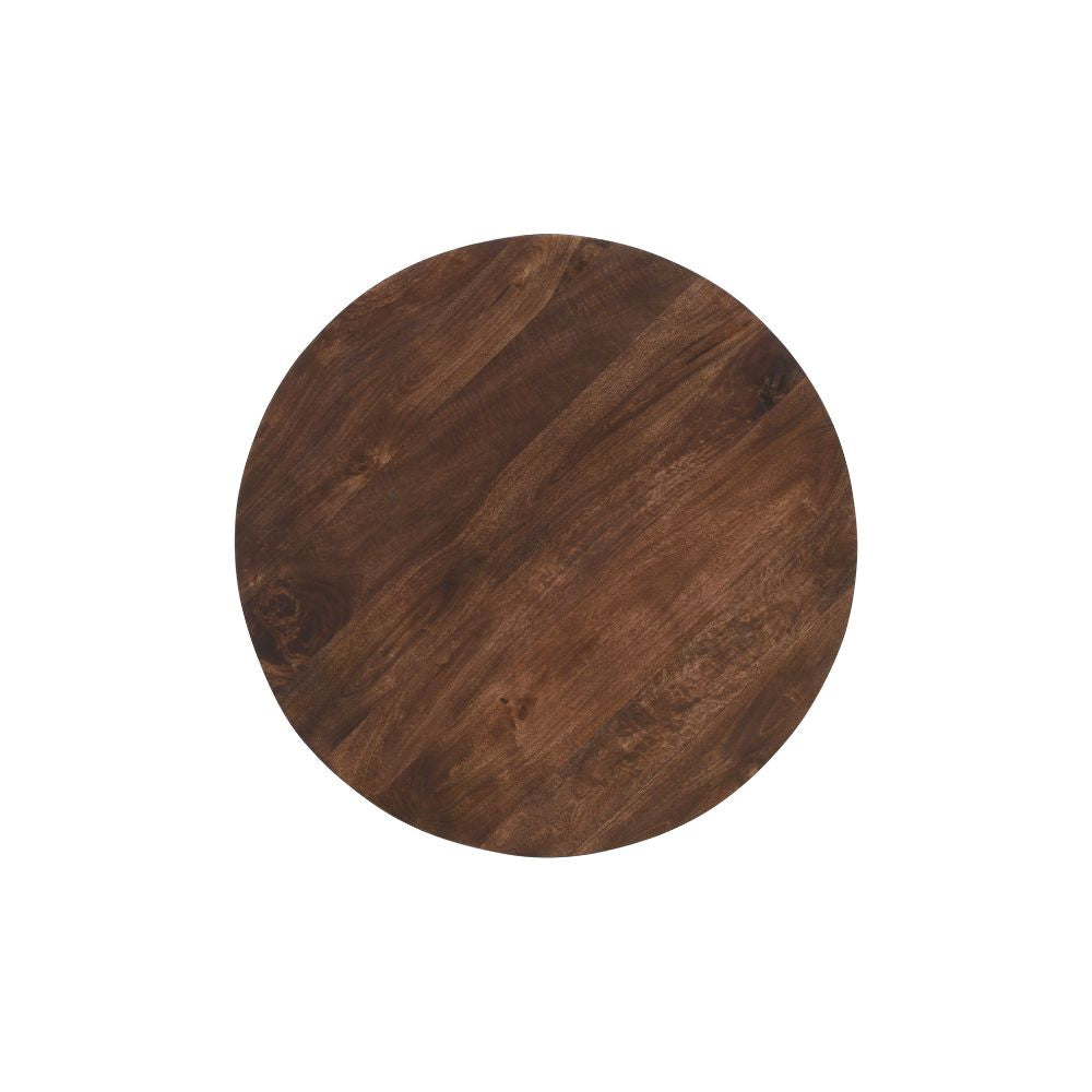 Natural Solid Dark Mango Wood Round Coffee Table