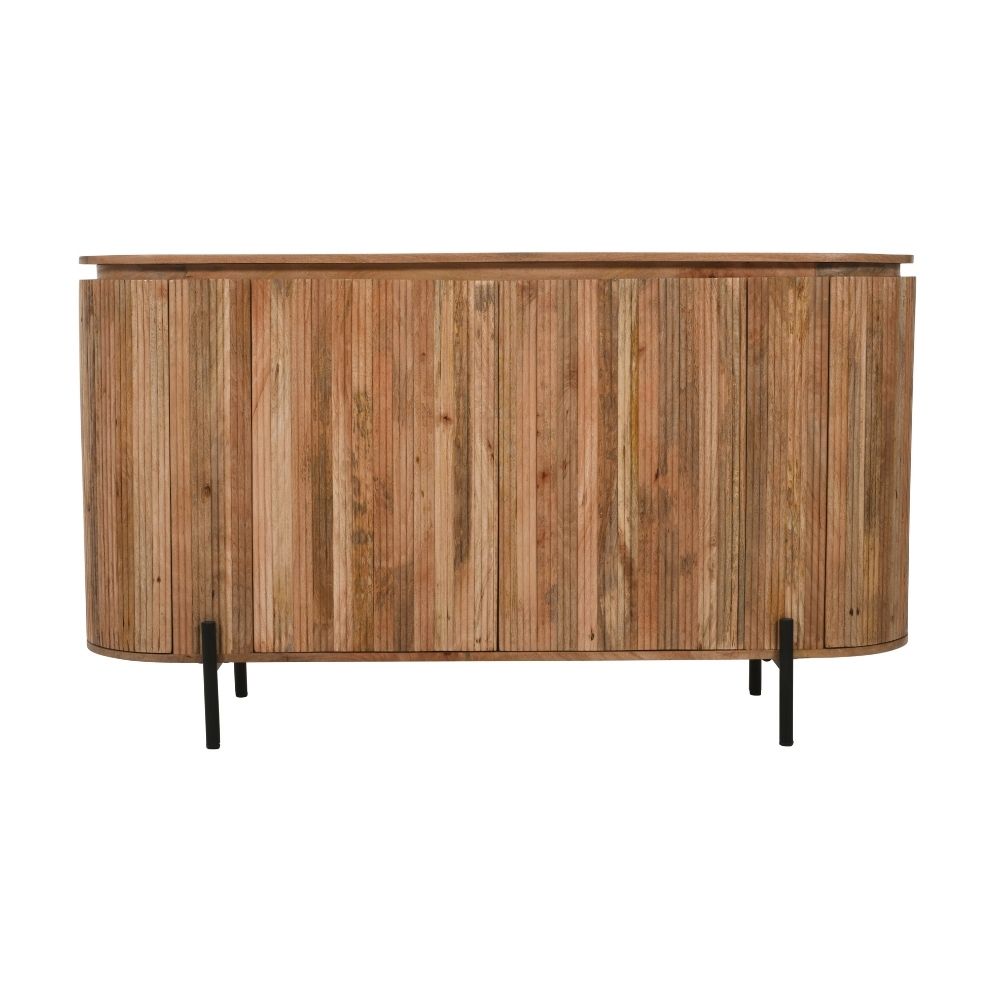 York Solid Wood Sideboard With Metal Legs