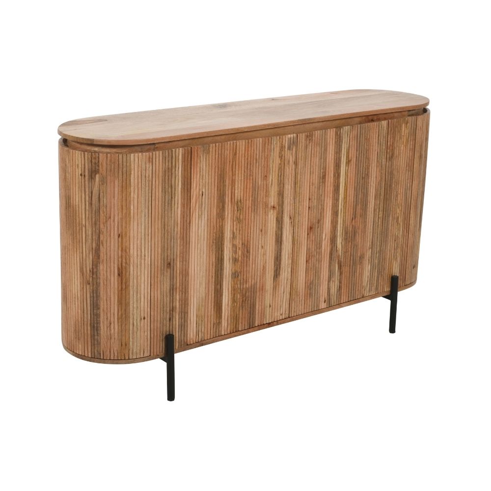 York Solid Wood Sideboard With Metal Legs