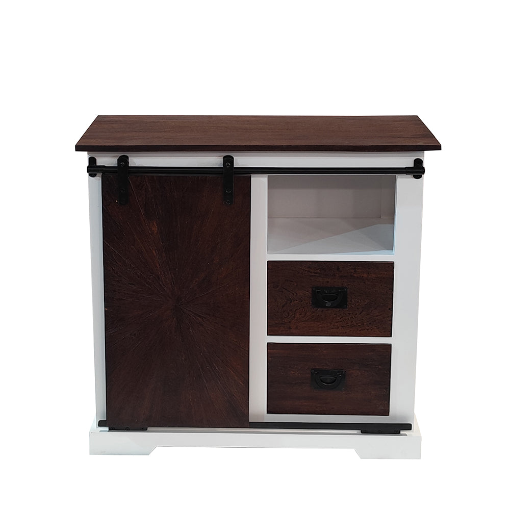 Reclaimed Wood Sliding Door Sideboard With 2 Drawer & 1 Sliding Door
