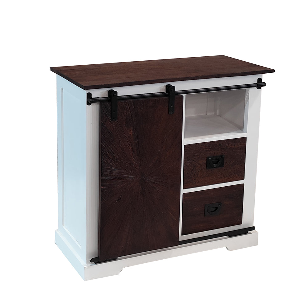 Reclaimed Wood Sliding Door Sideboard With 2 Drawer & 1 Sliding Door