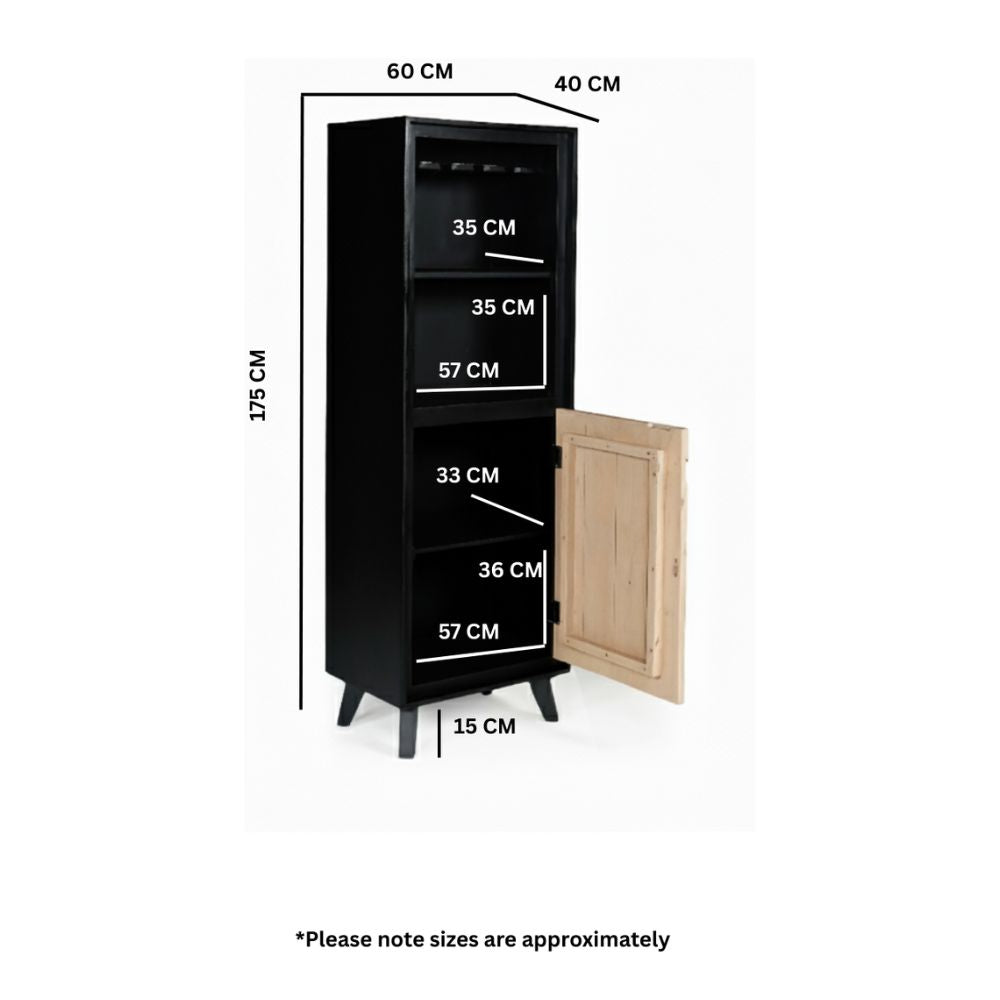 Solid Mango Wood Bar Counter Black