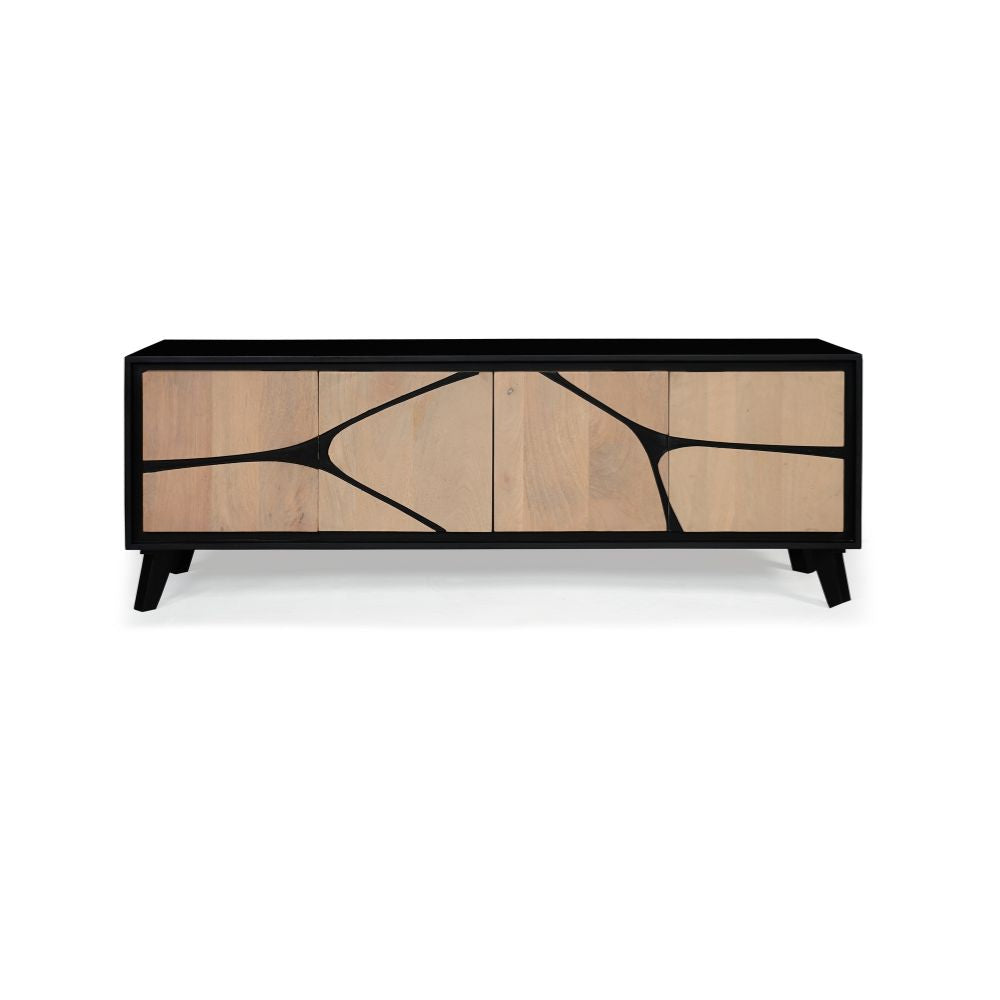 Solid Mango Wood Large Tvc / Low Board Black