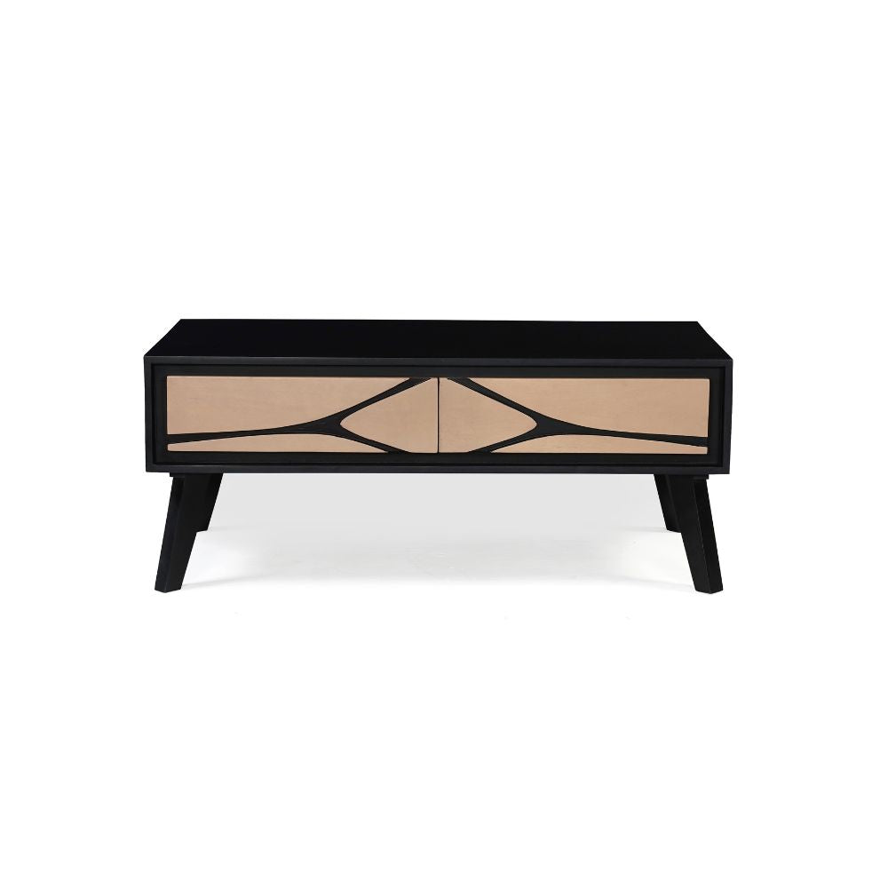 Solid Mango Wood Coffee Table Black