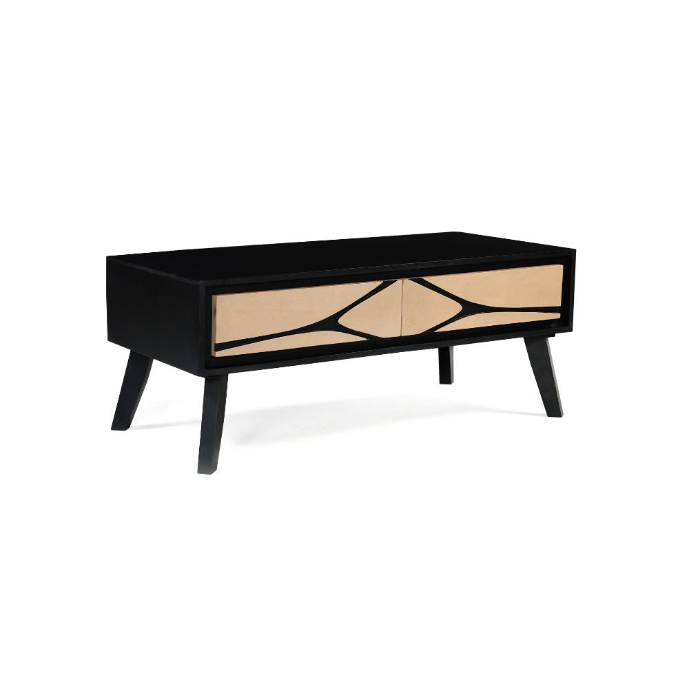 Solid Mango Wood Coffee Table Black