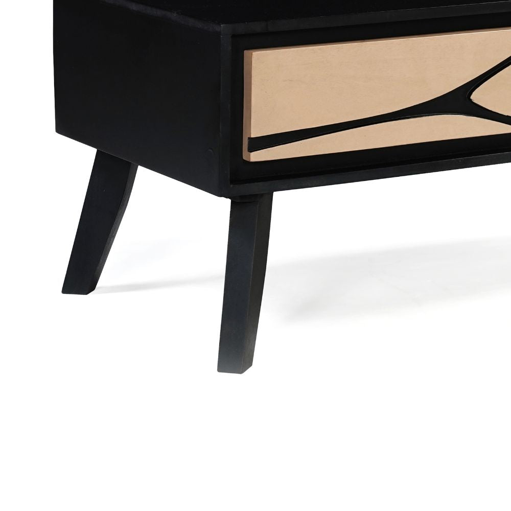 Solid Mango Wood Coffee Table Black